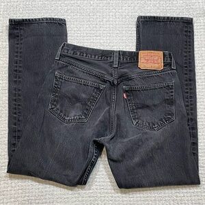 Vtg Y2K 01 Levis 501 Faded Black Button fly Denim Jeans 31x30 Unisex Red Tab